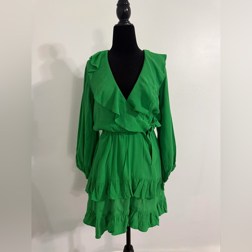 Zara Vibrant Green Long Sleeve Dress